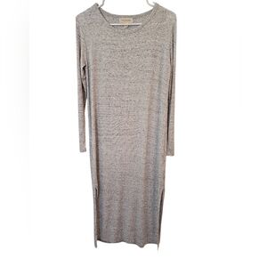 CLOTH & STONE HEATHERED GREY  LONG SLEEVE T- SHIRT MAXI DRESS. SIZE SMALL.